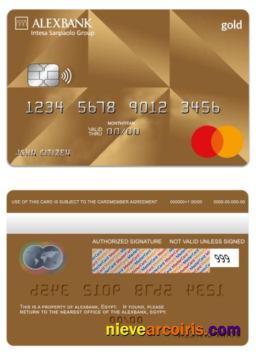 Egypt Alexbank gold mastercard